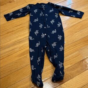 Navy blue dinosaur pjs petit lem